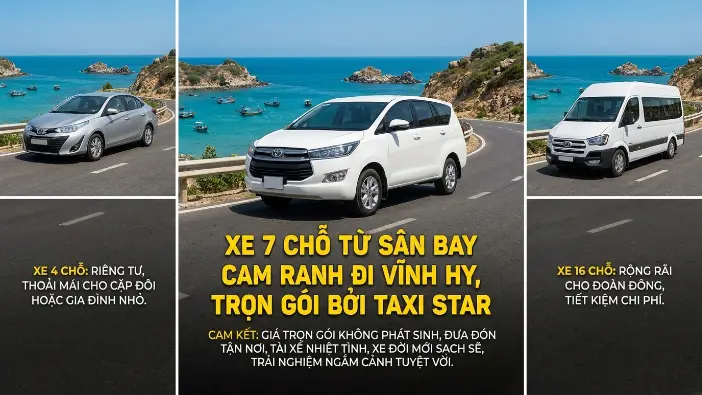 Xe 7 chỗ sân bay Cam Ranh đi Vĩnh Hy Xe 7 chỗ sân bay Cam Ranh đi Vĩnh Hy trọn gói của Taxi Star